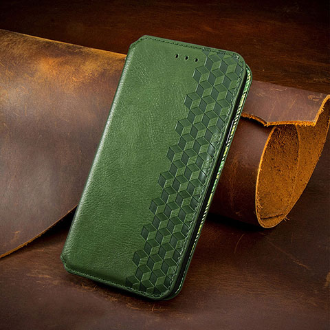 Funda de Cuero Cartera con Soporte Patron de Moda Carcasa H14 para Apple iPhone 14 Pro Verde