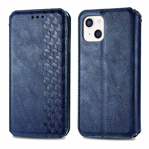 Funda de Cuero Cartera con Soporte Patron de Moda Carcasa H15 para Apple iPhone 13 Azul