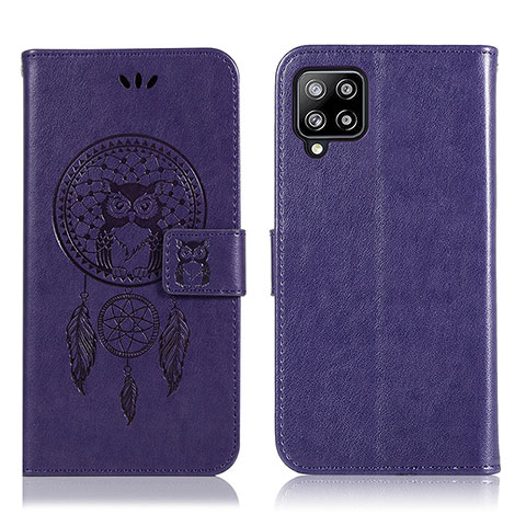 Funda de Cuero Cartera con Soporte Patron de Moda Carcasa JX1 para Samsung Galaxy A22 4G Morado