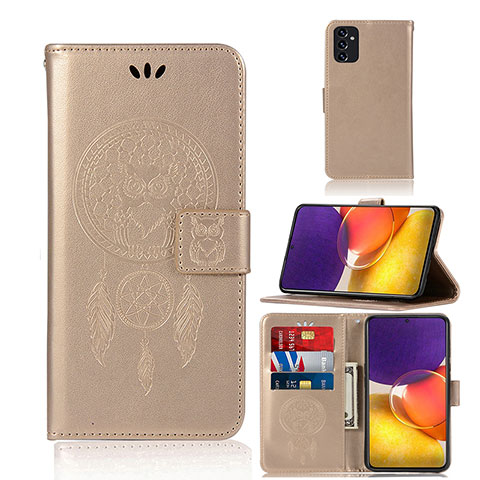 Funda de Cuero Cartera con Soporte Patron de Moda Carcasa JX1 para Samsung Galaxy A25 5G Oro