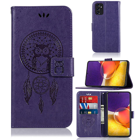 Funda de Cuero Cartera con Soporte Patron de Moda Carcasa JX1 para Samsung Galaxy F34 5G Morado