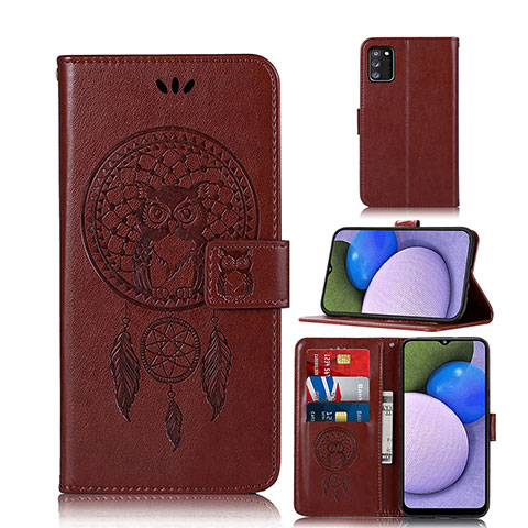 Funda de Cuero Cartera con Soporte Patron de Moda Carcasa JX1 para Samsung Galaxy M02s Marron