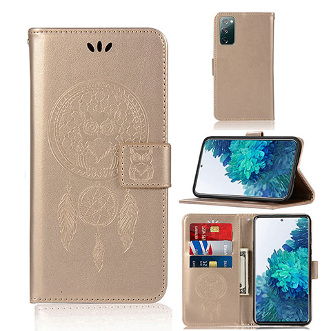 Funda de Cuero Cartera con Soporte Patron de Moda Carcasa JX1 para Samsung Galaxy S20 Lite 5G Oro