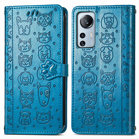 Funda de Cuero Cartera con Soporte Patron de Moda Carcasa L01 para Xiaomi Mi 12 Lite 5G Azul