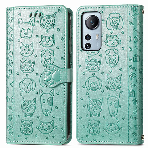 Funda de Cuero Cartera con Soporte Patron de Moda Carcasa L01 para Xiaomi Mi 12 Lite 5G Verde