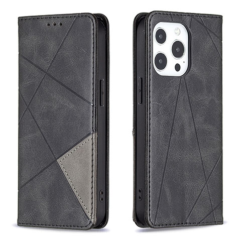 Funda de Cuero Cartera con Soporte Patron de Moda Carcasa L04 para Apple iPhone 13 Pro Negro