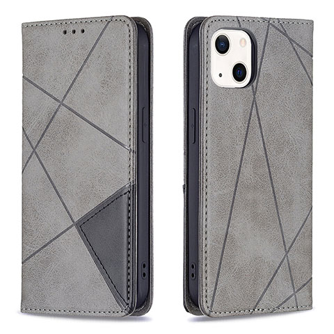 Funda de Cuero Cartera con Soporte Patron de Moda Carcasa L04 para Apple iPhone 14 Plus Gris