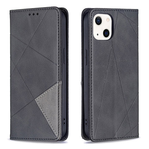 Funda de Cuero Cartera con Soporte Patron de Moda Carcasa L04 para Apple iPhone 15 Plus Negro