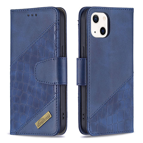 Funda de Cuero Cartera con Soporte Patron de Moda Carcasa L05 para Apple iPhone 15 Azul