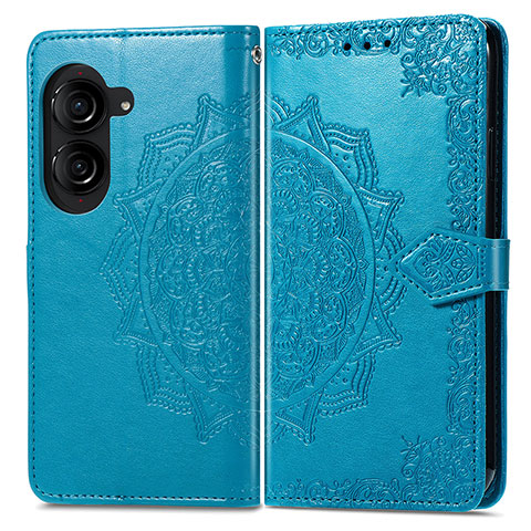 Funda de Cuero Cartera con Soporte Patron de Moda Carcasa para Asus ZenFone 10 Azul