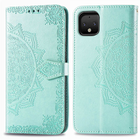 Funda de Cuero Cartera con Soporte Patron de Moda Carcasa para Google Pixel 4 Verde