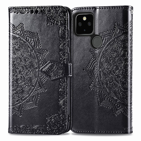 Funda de Cuero Cartera con Soporte Patron de Moda Carcasa para Google Pixel 4a 5G Negro