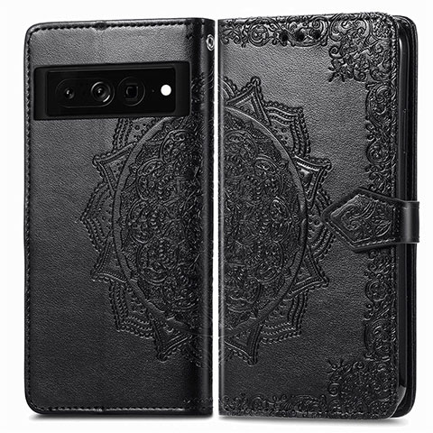 Funda de Cuero Cartera con Soporte Patron de Moda Carcasa para Google Pixel 7 Pro 5G Negro