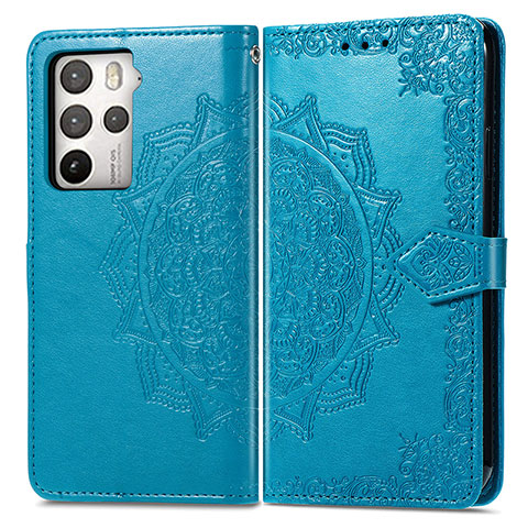 Funda de Cuero Cartera con Soporte Patron de Moda Carcasa para HTC U23 5G Azul