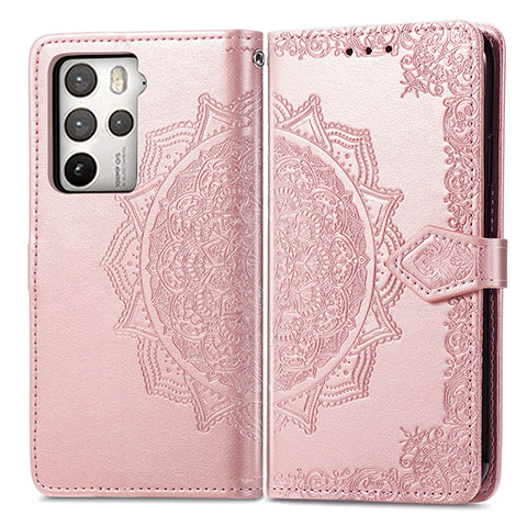 Funda de Cuero Cartera con Soporte Patron de Moda Carcasa para HTC U23 5G Oro Rosa