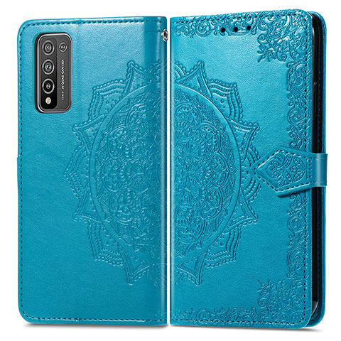 Funda de Cuero Cartera con Soporte Patron de Moda Carcasa para Huawei Honor 10X Lite Azul