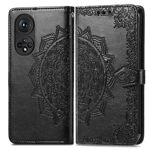 Funda de Cuero Cartera con Soporte Patron de Moda Carcasa para Huawei Honor 50 5G Negro