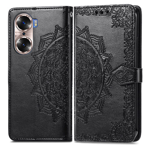 Funda de Cuero Cartera con Soporte Patron de Moda Carcasa para Huawei Honor 60 5G Negro