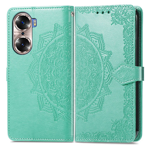 Funda de Cuero Cartera con Soporte Patron de Moda Carcasa para Huawei Honor 60 Pro 5G Verde