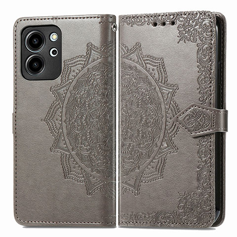 Funda de Cuero Cartera con Soporte Patron de Moda Carcasa para Huawei Honor 80 SE 5G Gris