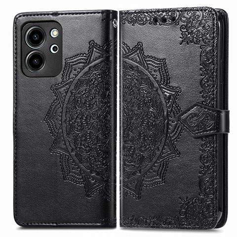 Funda de Cuero Cartera con Soporte Patron de Moda Carcasa para Huawei Honor 80 SE 5G Negro