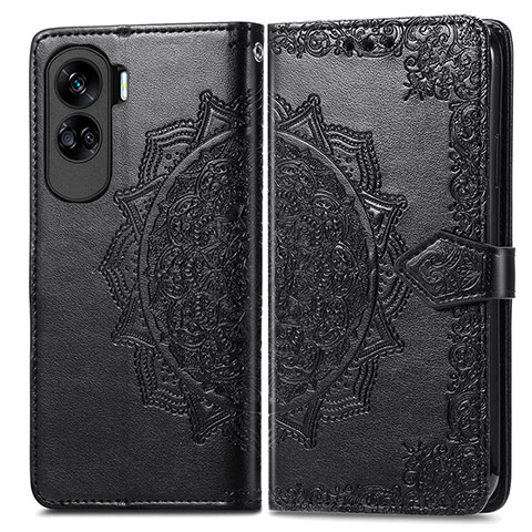 Funda de Cuero Cartera con Soporte Patron de Moda Carcasa para Huawei Honor 90 Lite 5G Negro