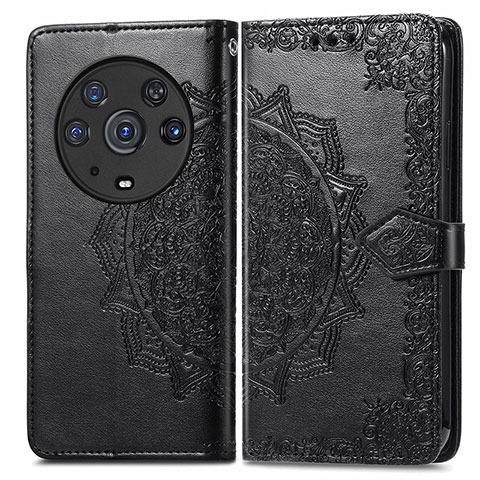 Funda de Cuero Cartera con Soporte Patron de Moda Carcasa para Huawei Honor Magic3 Pro 5G Negro