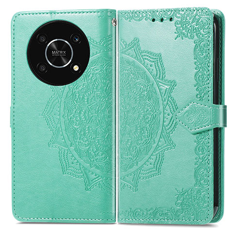 Funda de Cuero Cartera con Soporte Patron de Moda Carcasa para Huawei Honor Magic4 Lite 5G Verde