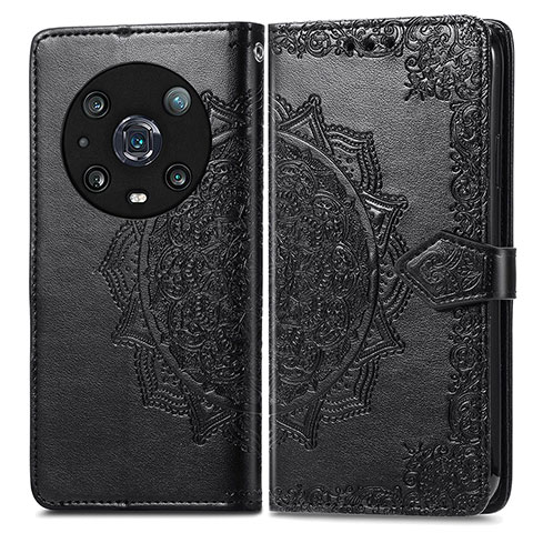 Funda de Cuero Cartera con Soporte Patron de Moda Carcasa para Huawei Honor Magic4 Pro 5G Negro