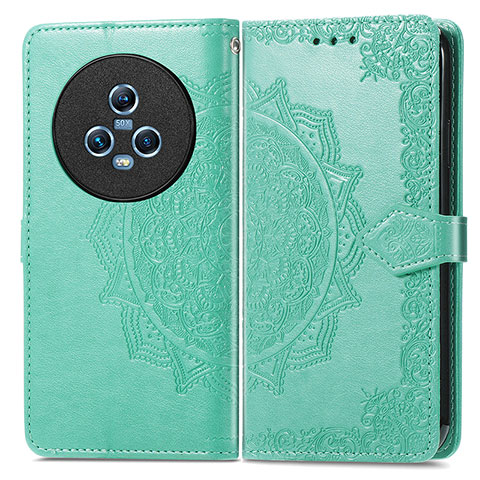 Funda de Cuero Cartera con Soporte Patron de Moda Carcasa para Huawei Honor Magic5 5G Verde