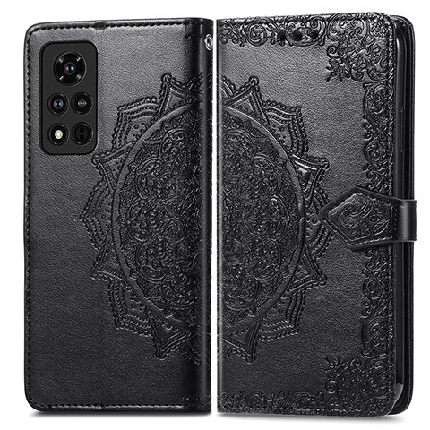 Funda de Cuero Cartera con Soporte Patron de Moda Carcasa para Huawei Honor V40 5G Negro