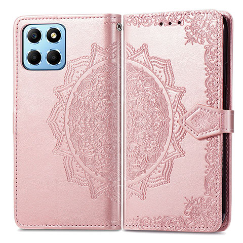 Funda de Cuero Cartera con Soporte Patron de Moda Carcasa para Huawei Honor X6 5G Oro Rosa