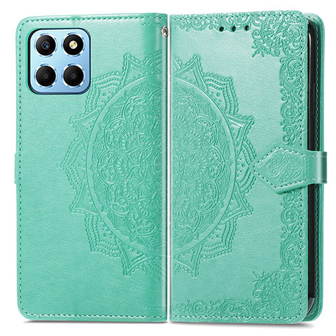 Funda de Cuero Cartera con Soporte Patron de Moda Carcasa para Huawei Honor X6 5G Verde