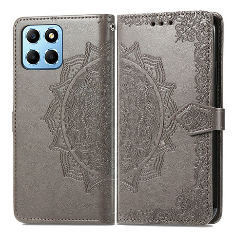 Funda de Cuero Cartera con Soporte Patron de Moda Carcasa para Huawei Honor X6S Gris