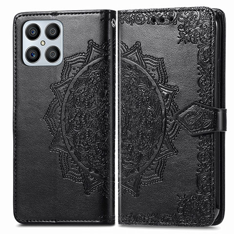 Funda de Cuero Cartera con Soporte Patron de Moda Carcasa para Huawei Honor X8 4G Negro