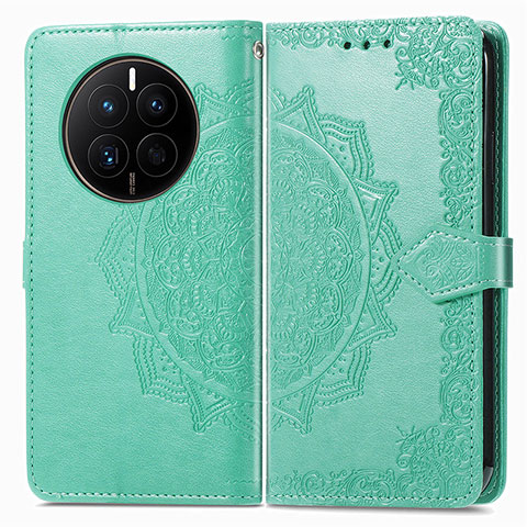 Funda de Cuero Cartera con Soporte Patron de Moda Carcasa para Huawei Mate 50 Verde