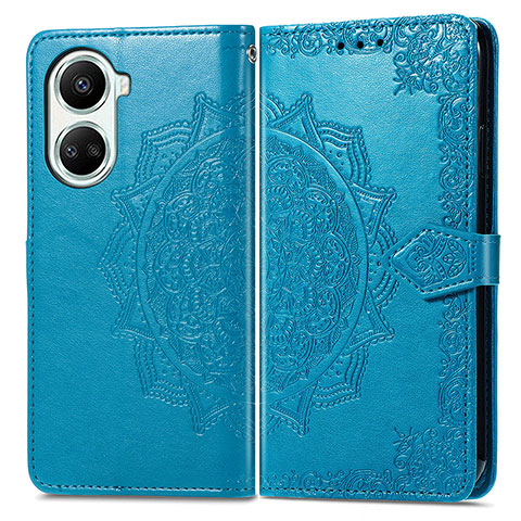 Funda de Cuero Cartera con Soporte Patron de Moda Carcasa para Huawei Nova 10 SE Azul