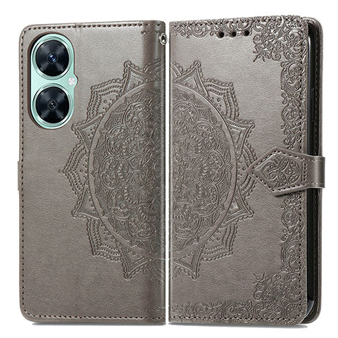 Funda de Cuero Cartera con Soporte Patron de Moda Carcasa para Huawei Nova 11i Gris