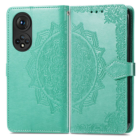 Funda de Cuero Cartera con Soporte Patron de Moda Carcasa para Huawei Nova 9 Pro Verde