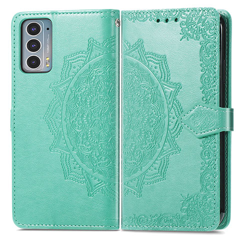 Funda de Cuero Cartera con Soporte Patron de Moda Carcasa para Motorola Moto Edge 20 5G Verde