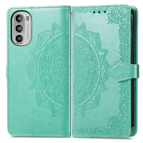 Funda de Cuero Cartera con Soporte Patron de Moda Carcasa para Motorola Moto Edge (2022) 5G Verde