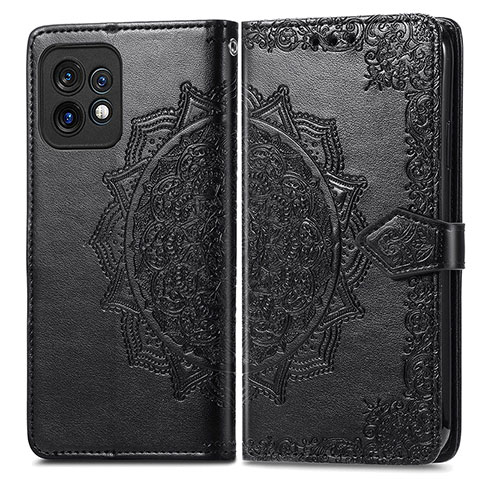 Funda de Cuero Cartera con Soporte Patron de Moda Carcasa para Motorola Moto Edge 40 Pro 5G Negro