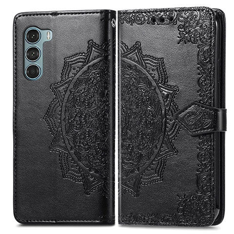 Funda de Cuero Cartera con Soporte Patron de Moda Carcasa para Motorola Moto Edge S30 5G Negro