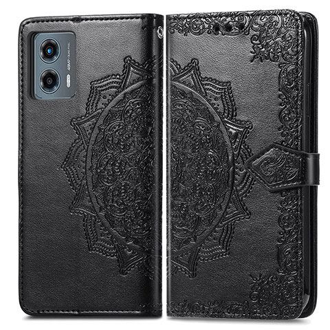 Funda de Cuero Cartera con Soporte Patron de Moda Carcasa para Motorola Moto G 5G (2023) Negro