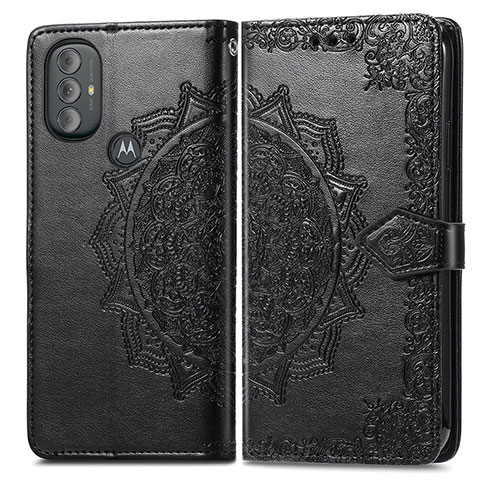 Funda de Cuero Cartera con Soporte Patron de Moda Carcasa para Motorola Moto G Play Gen 2 Negro