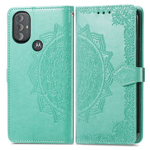 Funda de Cuero Cartera con Soporte Patron de Moda Carcasa para Motorola Moto G Power (2022) Verde