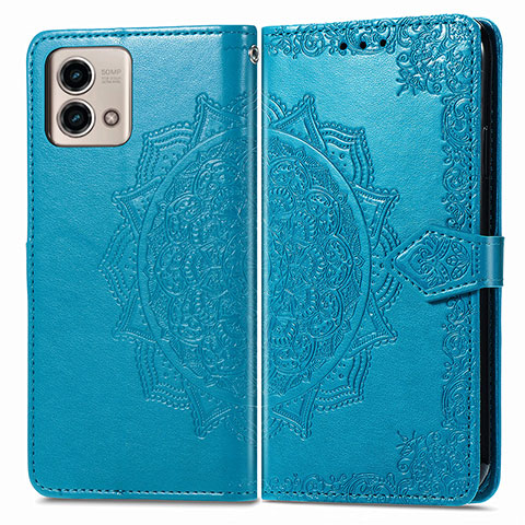 Funda de Cuero Cartera con Soporte Patron de Moda Carcasa para Motorola Moto G Stylus (2023) 4G Azul