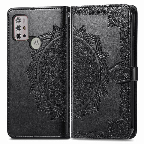 Funda de Cuero Cartera con Soporte Patron de Moda Carcasa para Motorola Moto G10 Negro