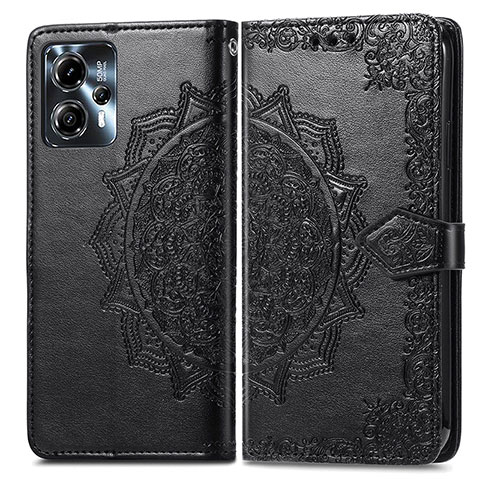 Funda de Cuero Cartera con Soporte Patron de Moda Carcasa para Motorola Moto G13 Negro