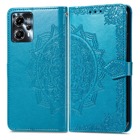 Funda de Cuero Cartera con Soporte Patron de Moda Carcasa para Motorola Moto G23 Azul